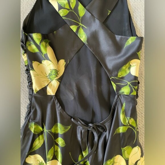 NEW Reformation Anaiis Silk Long Black Floral Backless Dress Mood for Love US 6 - Picture 7 of 16